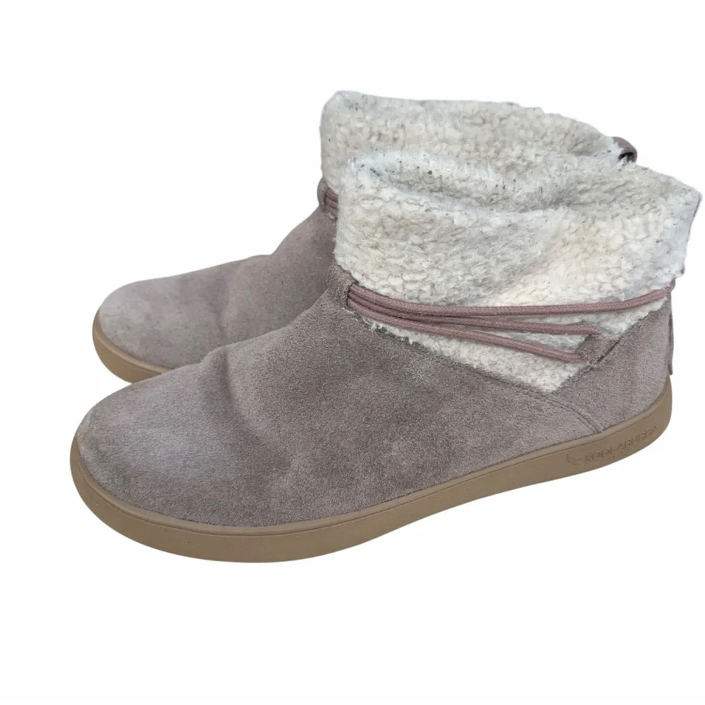 KOOLABURRA by UGG Suede‎ Tassel Ankle Boots – Stone Lavender, Size 7 Women